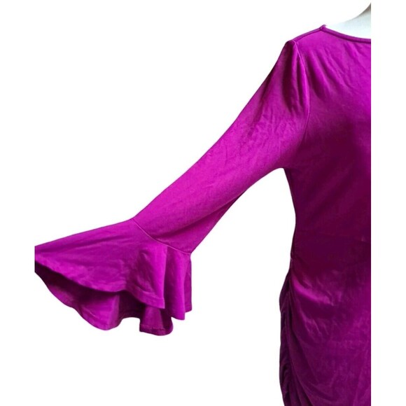 Kimi and Kai Top Womens Large Maternity Body-Con Tunic Short Dress Fuschia Pink - Picture 7 of 8